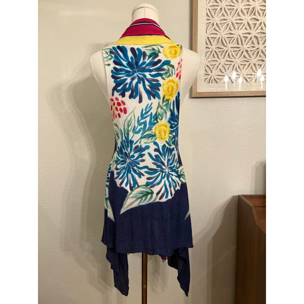 AADORE Anthropologie Cardigan Vest | Artsy Colorful Shrug Wearable Art | MEDIUM